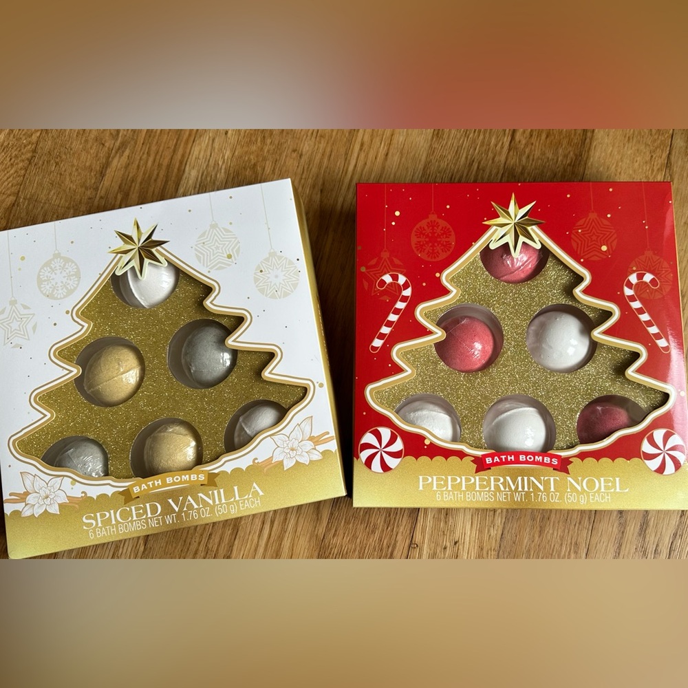 Spiced Vanilla and Peppermint Noel bathbombs sets- 2 boxes of 6 bathbombs